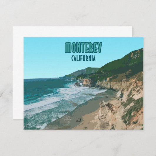 Monterey California Pacific Coast Flat Kaart (Voorkant / Achterkant)