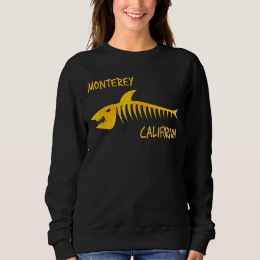 Monterey California Shark Skeleton Amber Print Trui (Voorkant)