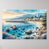 Monterey California USA Travel Places waterverf Poster (Voorkant)