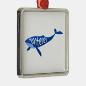 Monterey California Whale Metalen Ornament (Rechts)