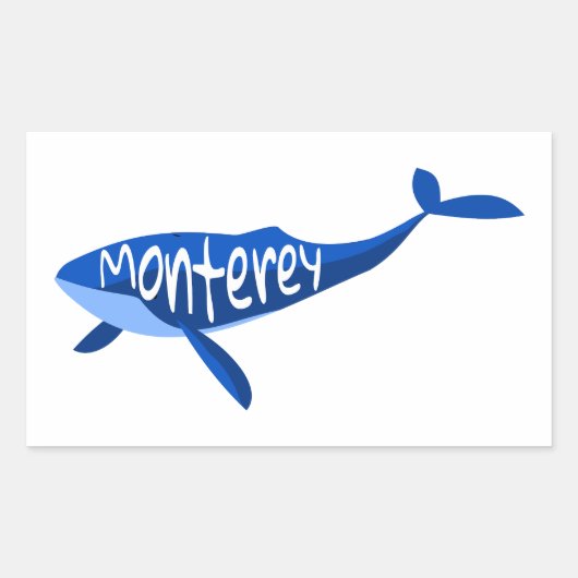 Monterey California Whale Rechthoekige Sticker (Voorkant)