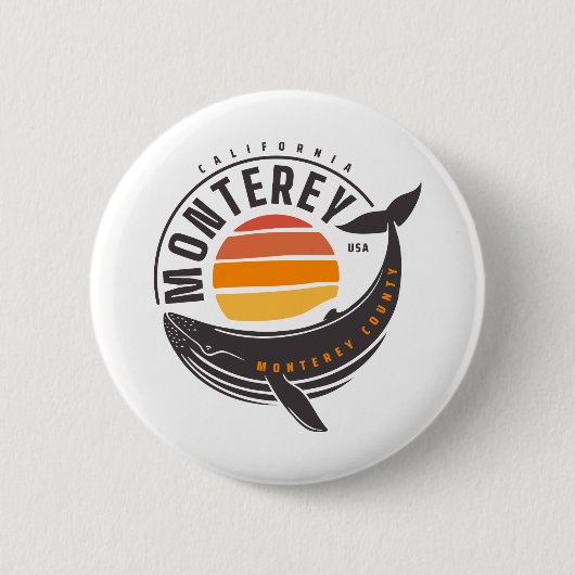 Monterey California Whale Ronde Button 5,7 Cm (Voorkant)