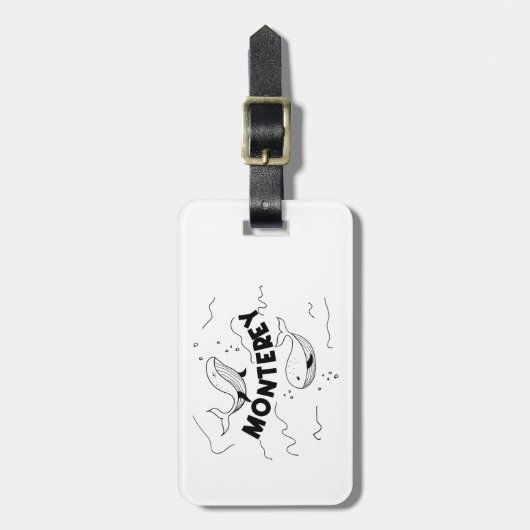 Monterey California Whales Bagagelabel (Voorkant verticaal)