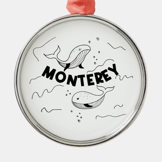 Monterey California Whales Metalen Ornament (Voorkant)