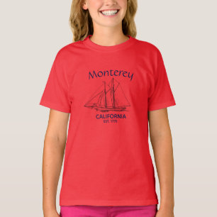 Monterey California zeilboot Yachting, meisjes T-shirt