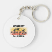 Monterey California Zomer Retro  Vakantie Sleutelhanger (Achterkant)