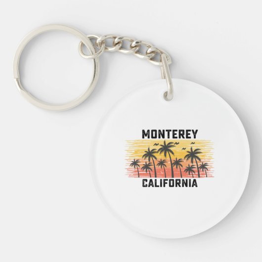 Monterey California Zomer Retro  Vakantie Sleutelhanger (Voorkant)