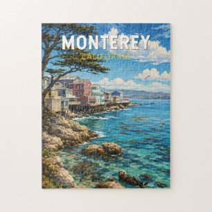 Monterey Californië Illustratie Reis Kunst Retro Legpuzzel