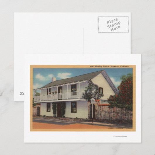 Monterey, Californië Uitzicht van het oude Walviss Briefkaart (Voorkant / Achterkant)