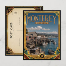 Monterey Californië Vintage Art Deco Gouden Tijdpe