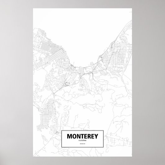 Monterey, Californië (zwart op wit) Poster (Voorkant)