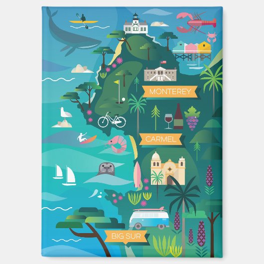 Monterey + Carmel koelkastmagneet Magneet (Voorkant)