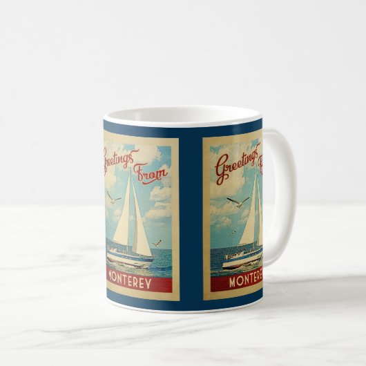 Monterey Coffee Mok Sailboat Californië (Voorkant rechts)