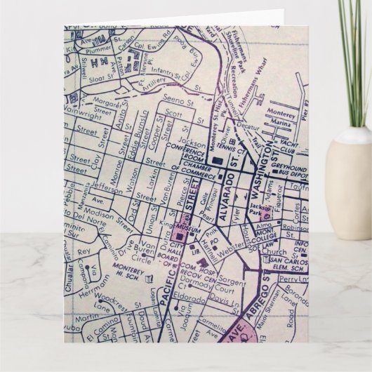 Monterey, de Vintage Kaart van CA (Voorkant)