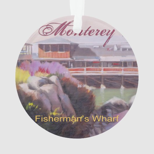 Monterey Fishermans Wharf Schilderachtig Californi Ornament (achterkant)