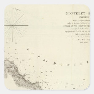 Monterey Harbour, Calif Vierkante Sticker