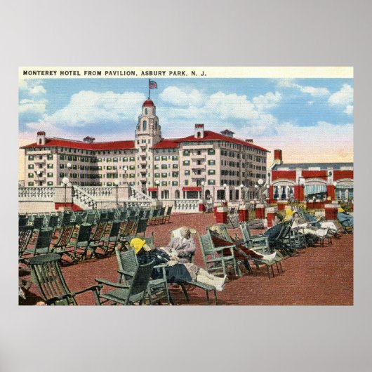 Monterey Hotel, Asbury Park NJ 1920s  Poster (Voorkant)