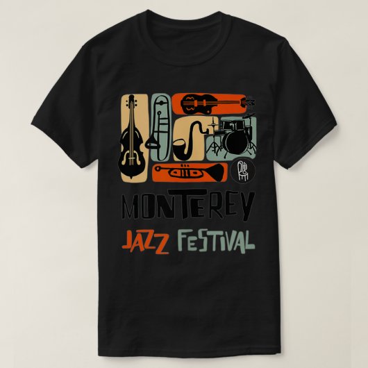 Monterey Jazz Festival Instrument Collage T-shirt (Design voorkant)