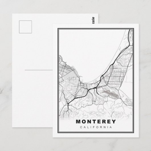 Monterey Map Briefkaart (Voorkant / Achterkant)