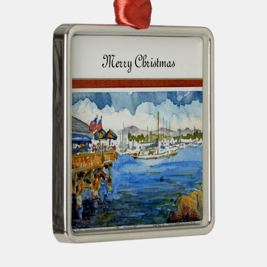 Monterey Marina Kerstornament Metalen Ornament (Rechts)