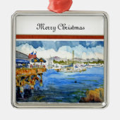 Monterey Marina Kerstornament Metalen Ornament (Voorkant)