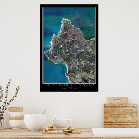 Monterey Peninsula of California Satellite Map Poster (Keuken)