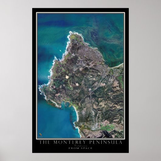 Monterey Peninsula of California Satellite Map Poster (Voorkant)