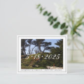 Monterey Pines California Save the Date Aankondigingskaart (Staand voorkant)