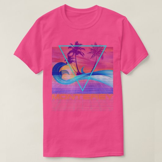 Monterey Retro 80s Vaporwave Beach Vacation T-shirt (Design voorkant)