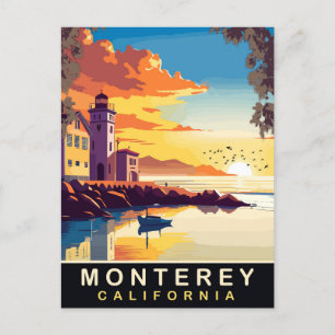 Monterey, Romantische Zonsondergang, Californië, R Briefkaart