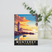 Monterey, Romantische Zonsondergang, Californië, R Briefkaart (Staand voorkant)