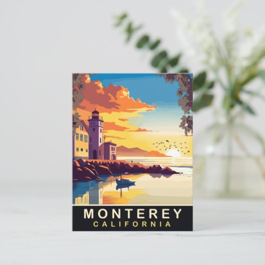 Monterey, Romantische Zonsondergang, Californië, R Briefkaart (Staand voorkant)