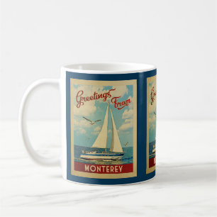Monterey Sailboat Vintage Travel California Koffiemok