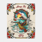 Monterey Tattoo Design: 50 "X60" Fleece Deken (Voorkant)