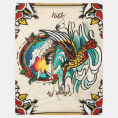 Monterey Tattoo Design: een 60 "x80" symbool Fleece Deken (Voorkant)
