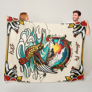Monterey Tattoo Design: een 60 "x80" symbool Fleece Deken