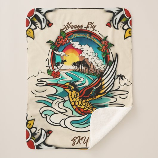 Monterey Tattoo Design: een symbool-klein Sherpa Deken (Voorkant)