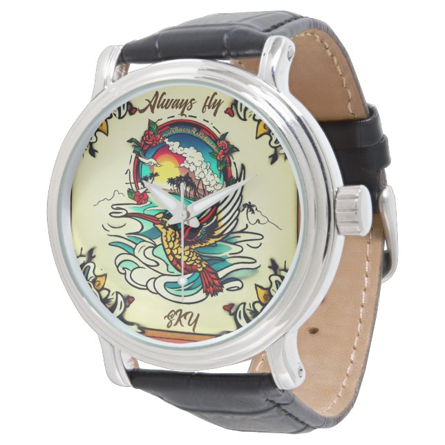 Monterey Tattoo Design: een symbool van kracht Horloge (Gekanteld)