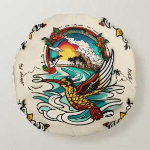 Monterey Tattoo Design: een symbool van kracht Rond Kussen