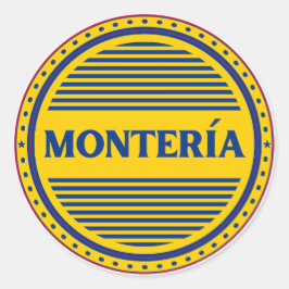 Monteria City Pride Emblem – Colombiaanse identite Ronde Sticker