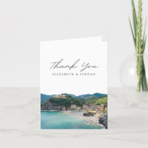 Monterosso Italië Cinque Terre blanco bedankkaart