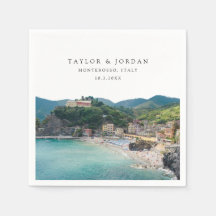 Monterosso Italië Trouwpapier Cocktail servet