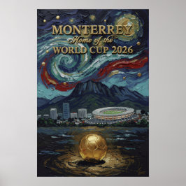Monterrey 2026 Voetbal Luxe Voetbal Wanddecoratie Poster