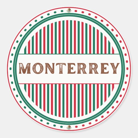 Monterrey City Pride Embleem – Mexicaanse identite Ronde Sticker (Voorkant)