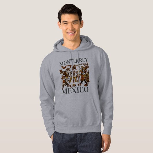 Monterrey Mexico Aztec Design, mannen #2 Hoodie (Voorkant volledig)