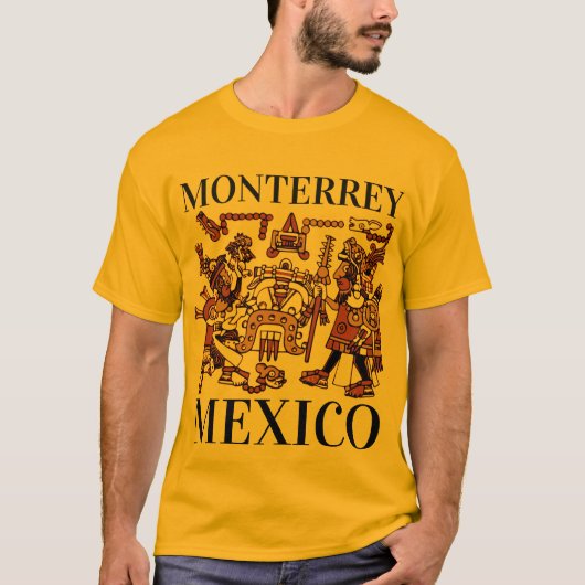 Monterrey Mexico Aztec Design, Mannen #2 T-shirt (Voorkant)