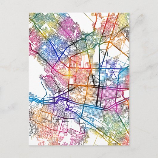 Monterrey Mexico City Map Briefkaart (Voorkant)