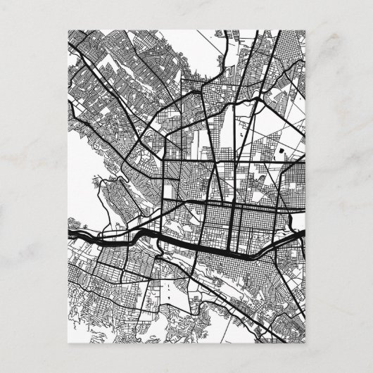 Monterrey Mexico City Map Briefkaart (Voorkant)