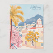 Monterrey Mexico Gouache Schilderillustratie Reize Briefkaart (Voorkant)