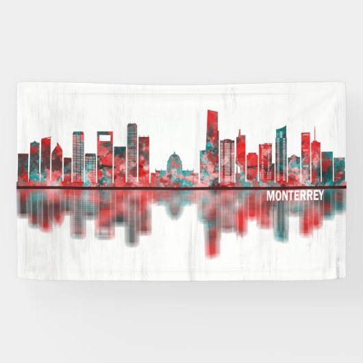 Monterrey Mexico Skyline Spandoek (Horizontaal)